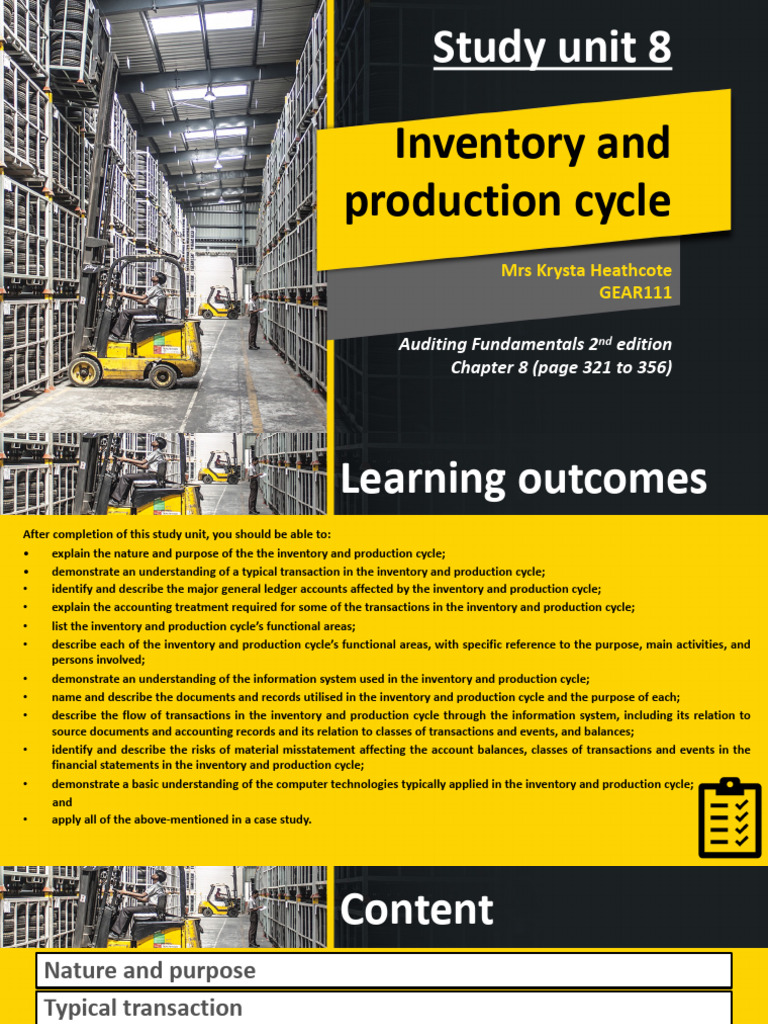 Inventory and Production Cycle Overview | PDF | Inventory | Audit