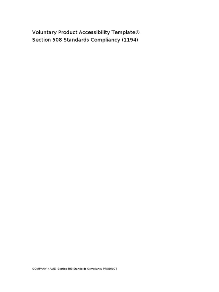 WCAG 2.0 VPAT Blank Template | PDF | Html | Html Element