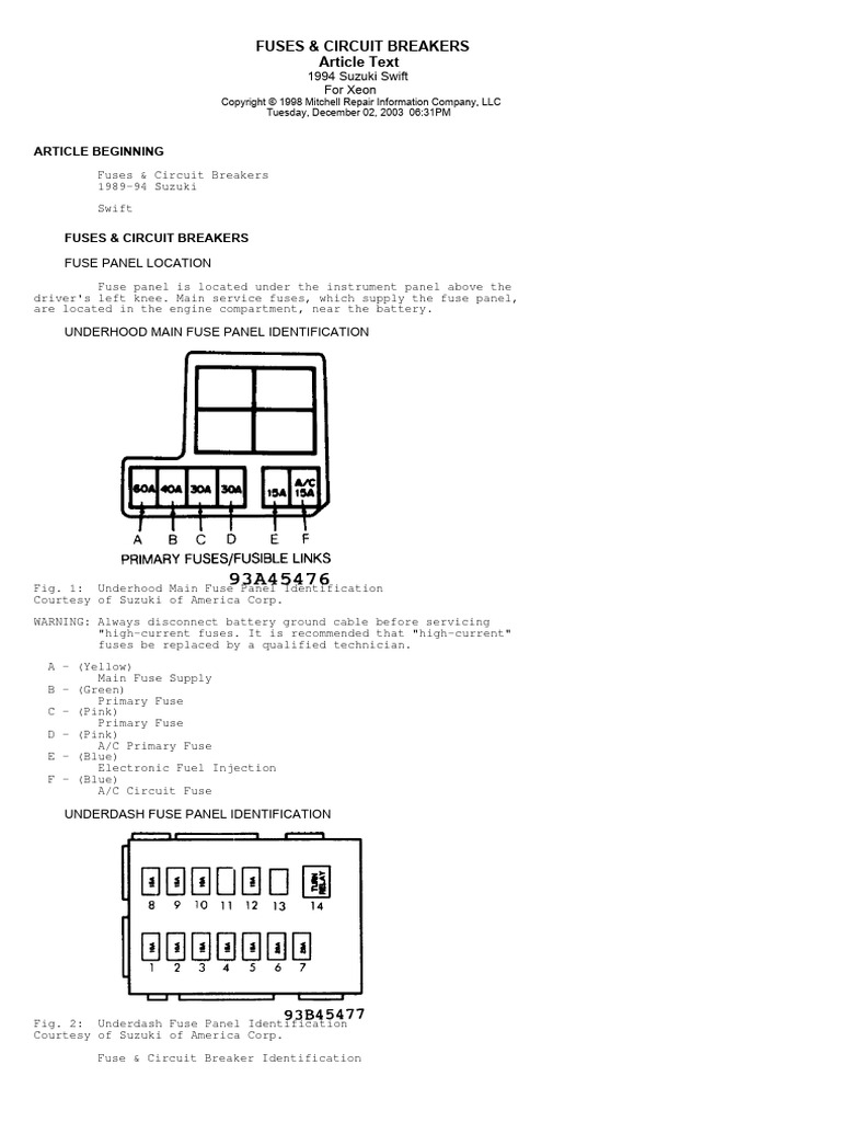 TSB Fuses and Circuit Breakers | PDF