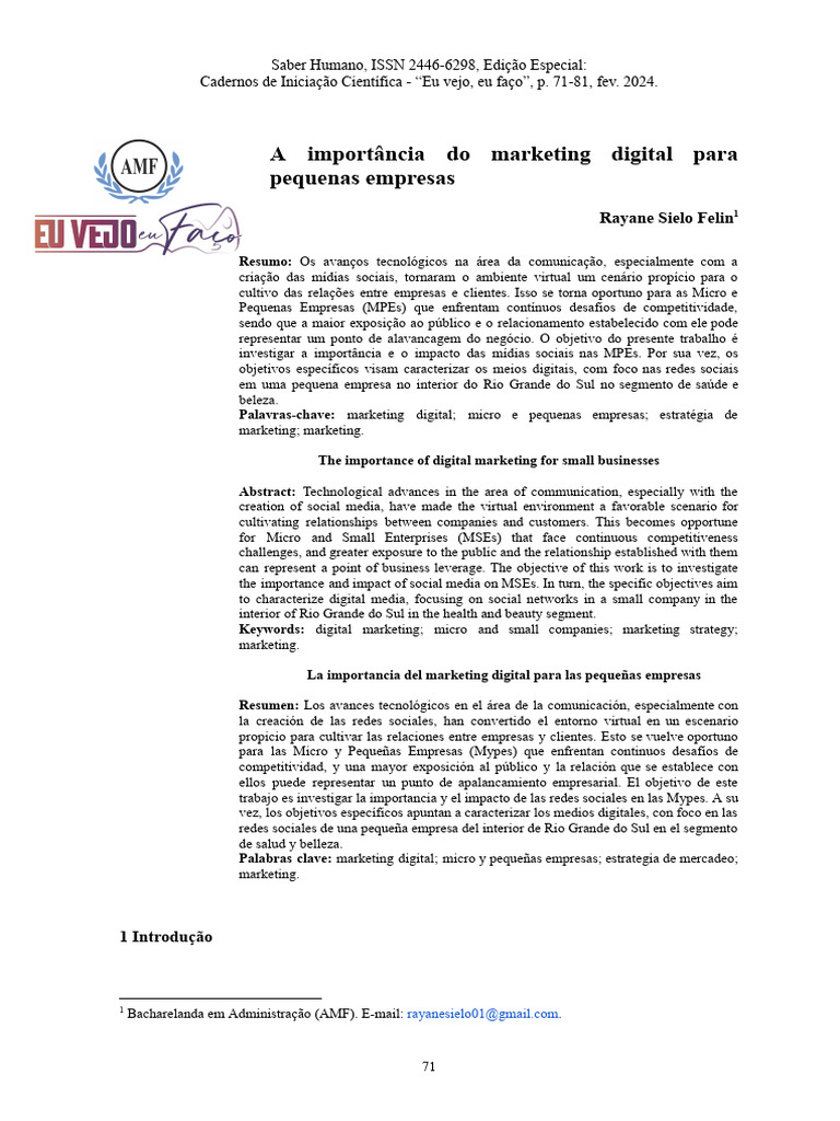 Importância do Marketing Digital para MPEs | PDF | Marketing ...