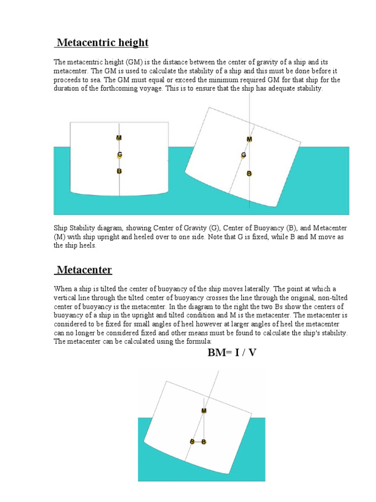 Metacentric Height | Download Free PDF | Watercraft | Shipbuilding