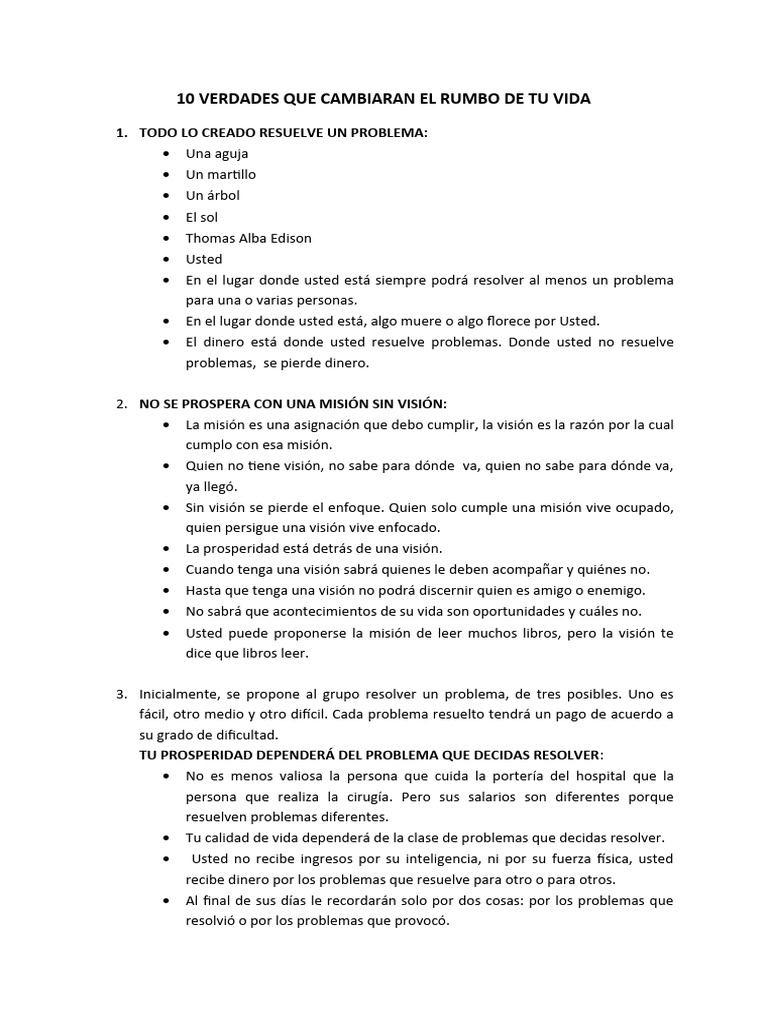 10 Claves para Transformar tu Vida | PDF | Relaciones personales ...