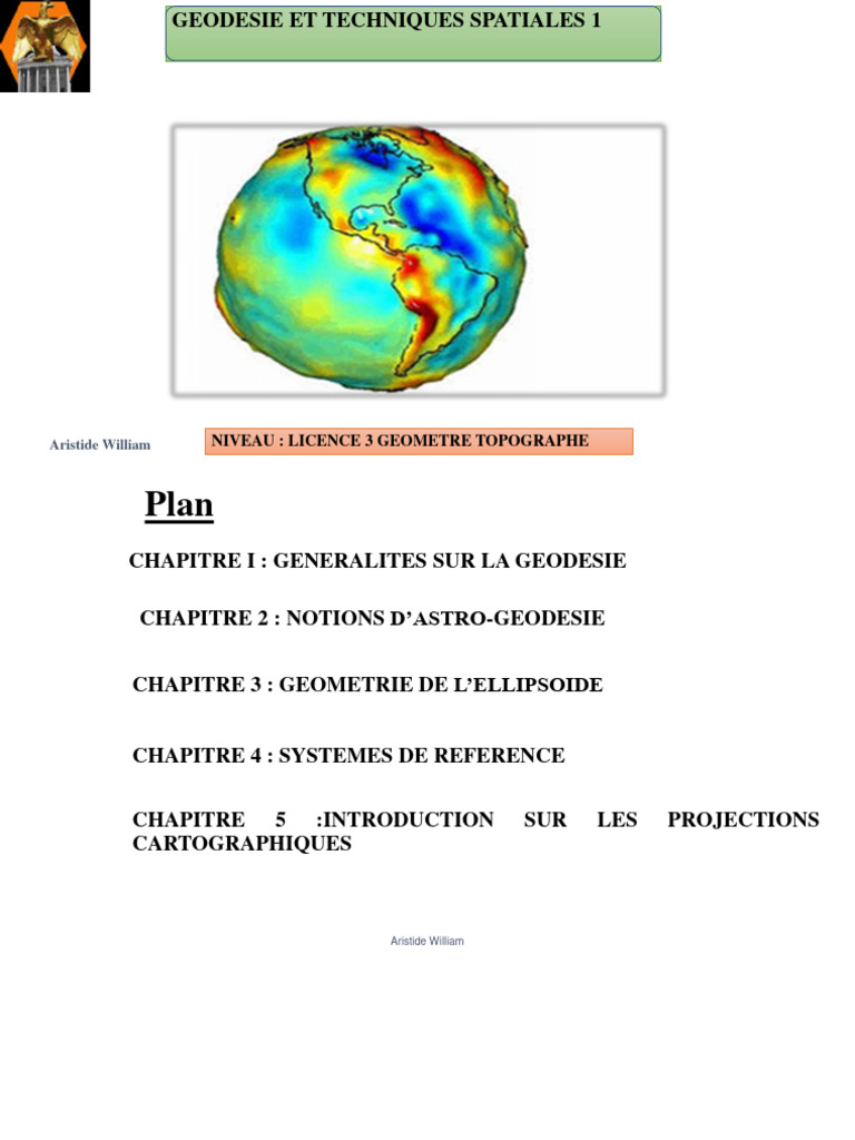 Notions de Géodésie et Techniques Spatiales | PDF | Géodésie | Altitude