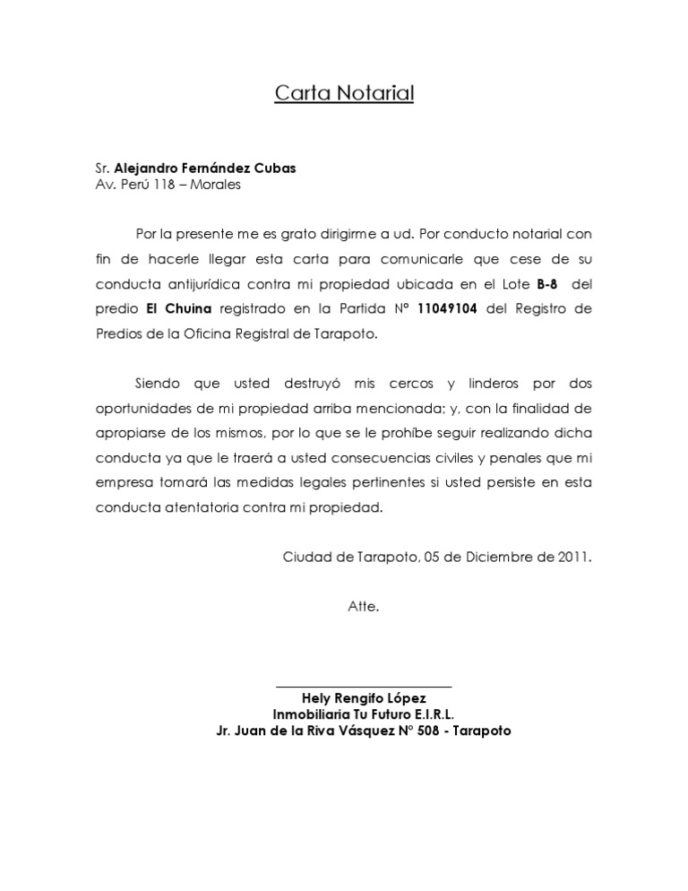 Carta Notarial  PDF
