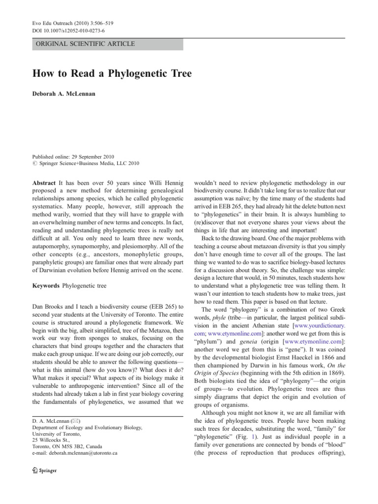 08 - How To Read A Phylogenetic Tree | PDF | Reptile | Phylogenetics