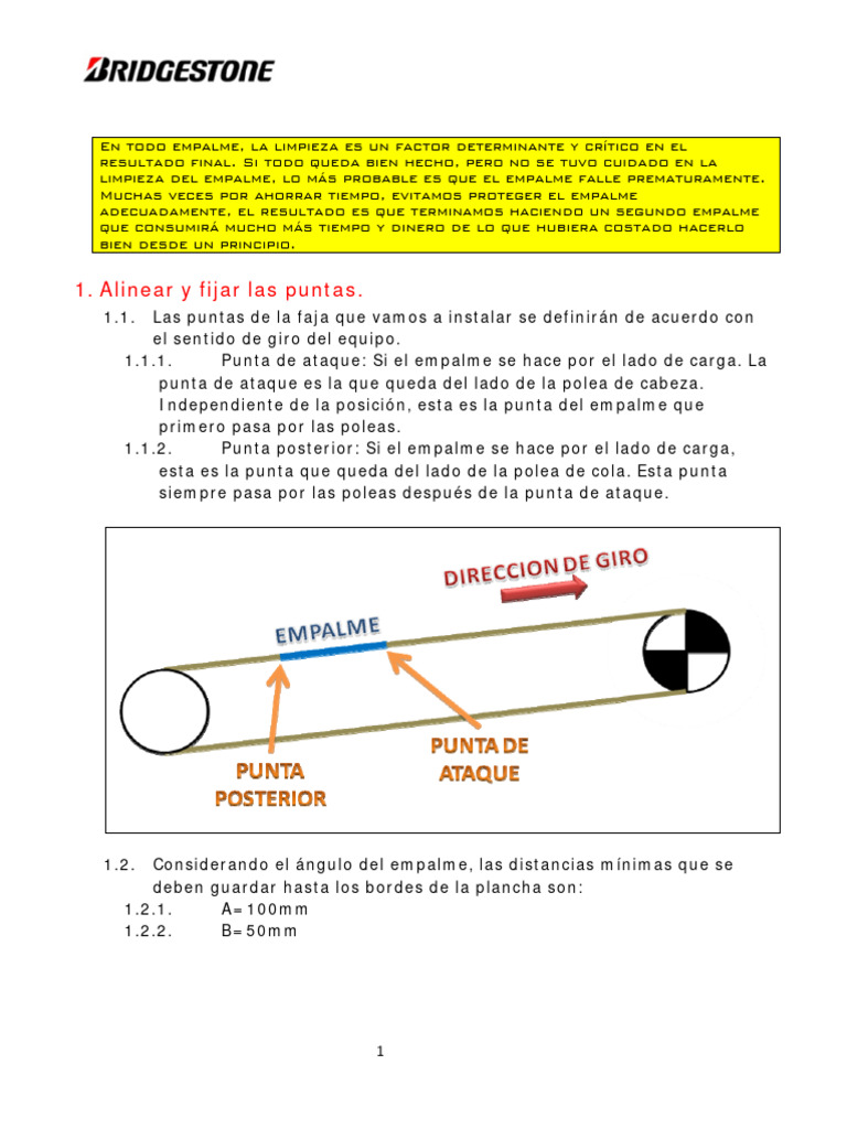 CB Como Alinear Un Empalme BRIDGESTONE | PDF