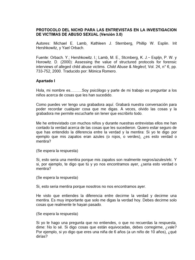 Protocolo nichd pdf