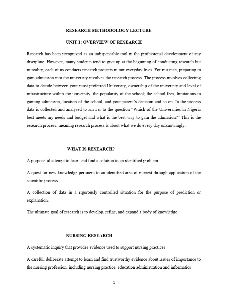 Research Methodology Overview Guide | PDF | Scientific Method ...