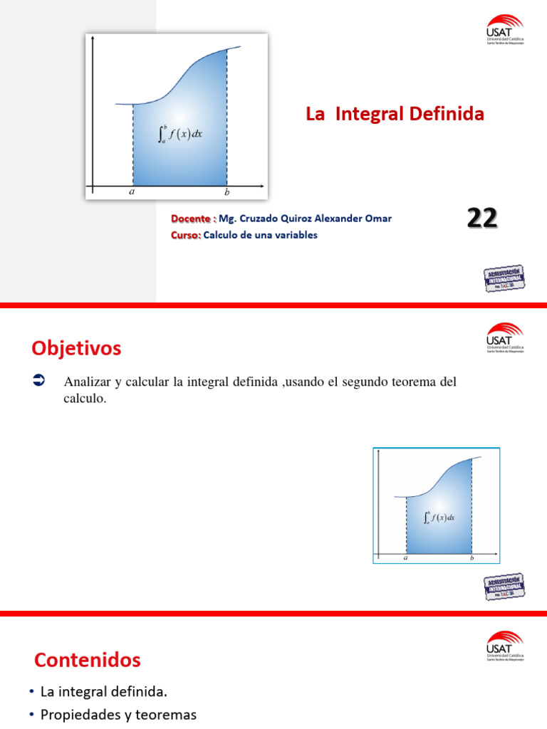 Sesión 22 - PPT Integrales Definidas | PDF | Integral | Informática