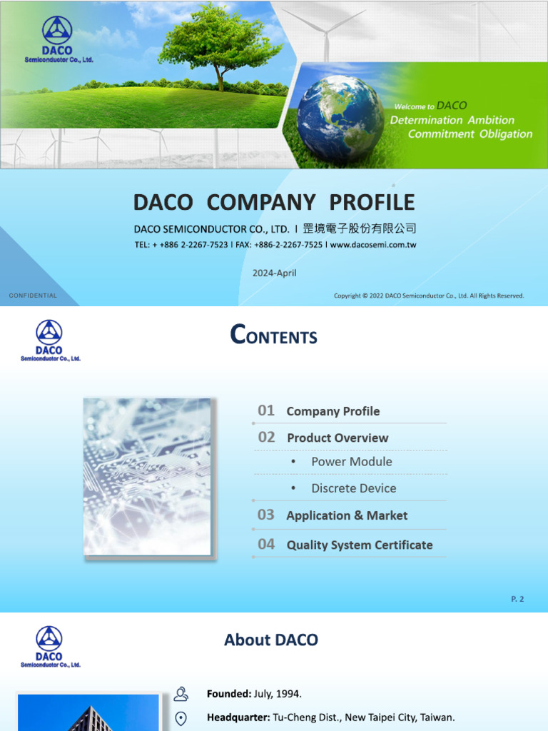 DACO Semiconductor Company Profile | PDF | Mosfet | Electrical Components