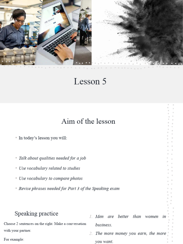 Lesson 5 - Jobs and Studying+++ | PDF