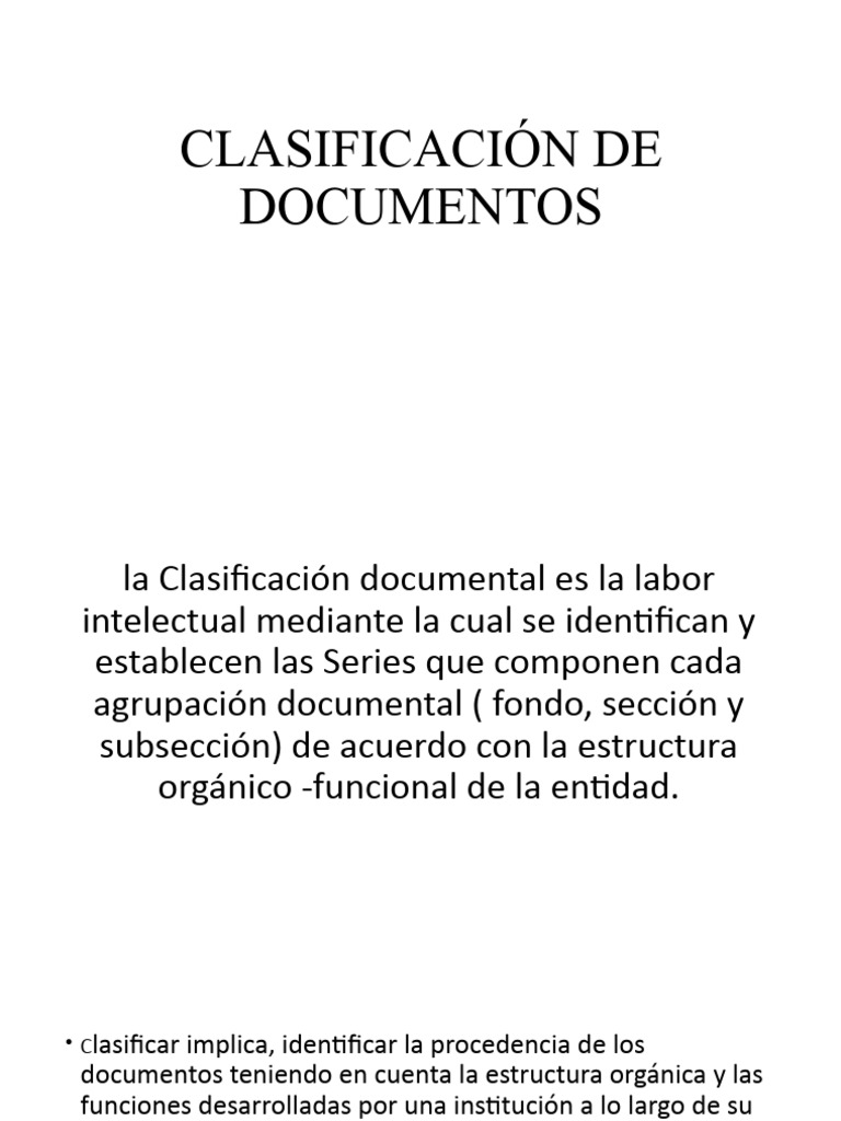 Clasificación De Documentos Ve Pdf Institución