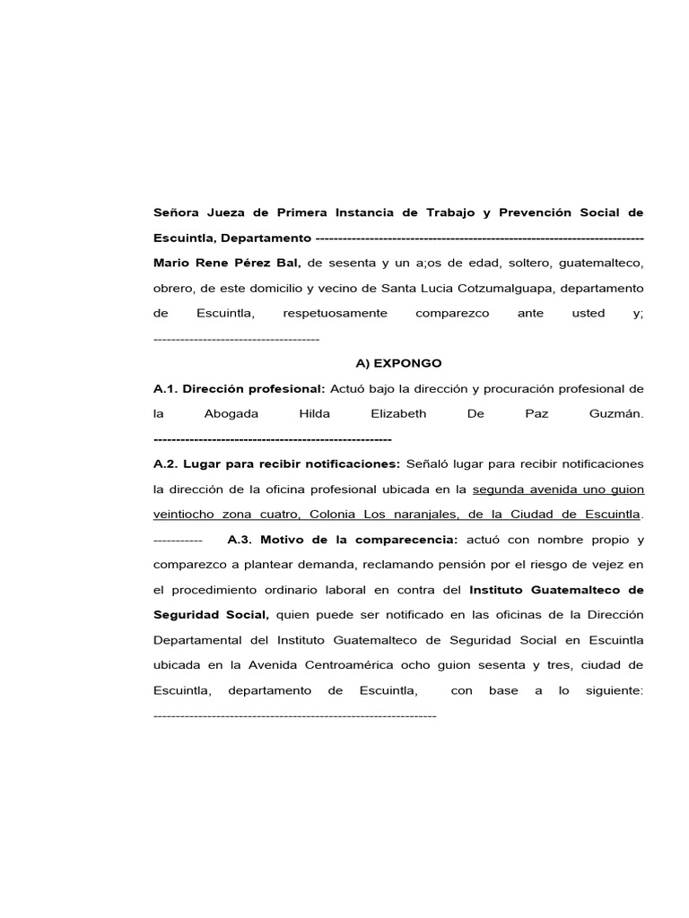 Parte Actora Hilda | PDF | Guatemala | Bienestar