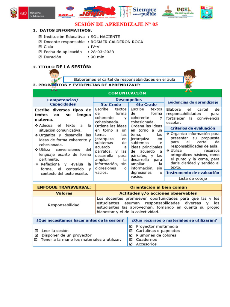 Cartel de Responsabilidades en el Aula | PDF | Salón de clases | Evaluación