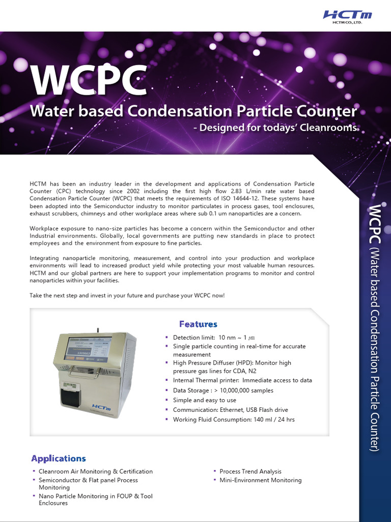 WCPC: Advanced Nanoparticle Monitoring | PDF | Applied And ...