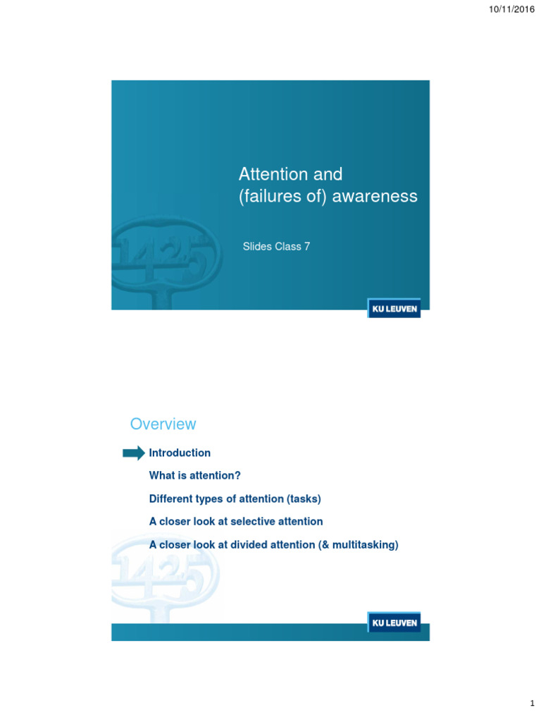 Understanding Attention and Awareness | PDF | Attention | Cognitive Science