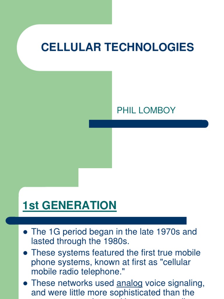 Cellular Technologies | PDF | 3 G | 4 G