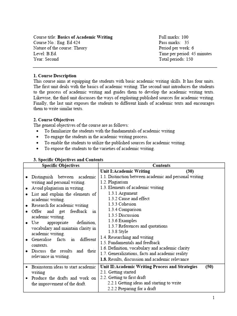 Fundamentals of Academic Writing Course | PDF | Writing | Cognitive Science