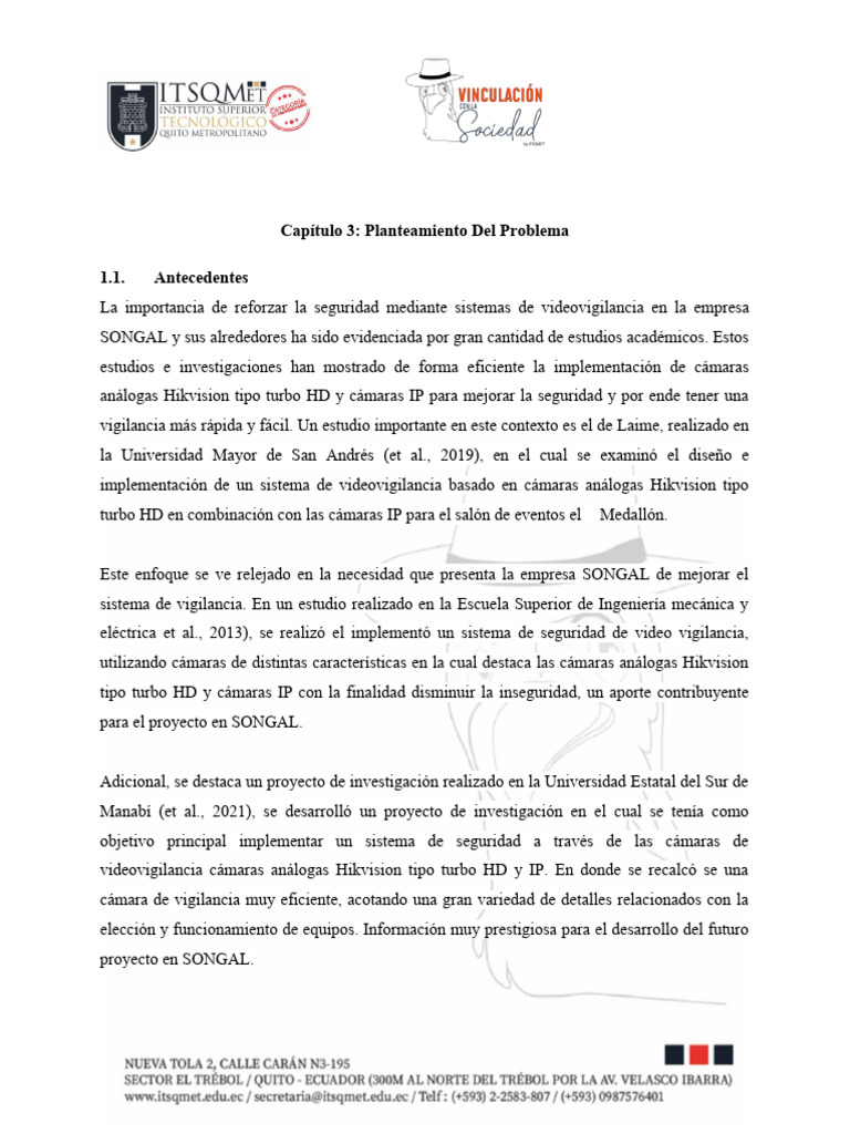 Mejora de Seguridad en SONGAL con Videovigilancia | PDF | Circuito ...