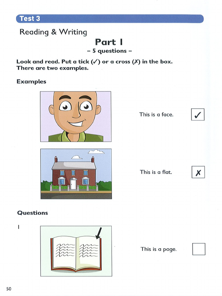 Starters Reading Writing #3 | PDF