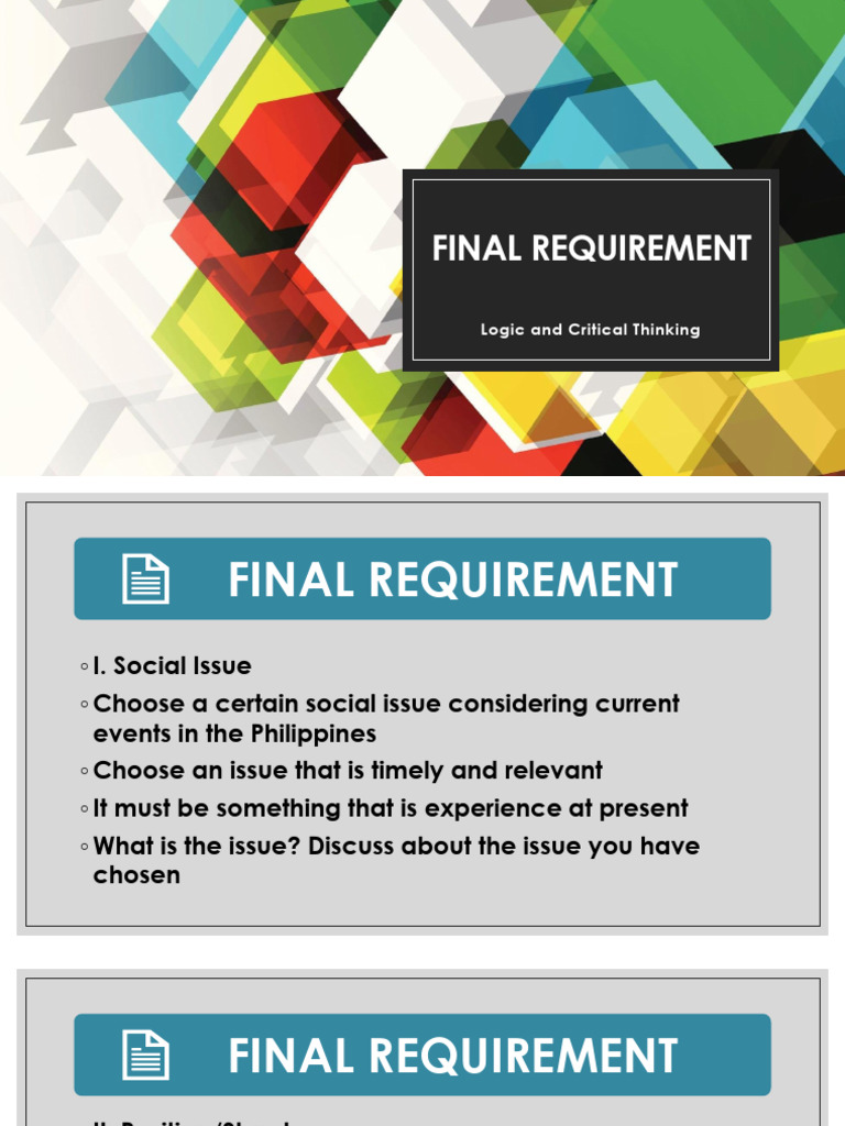 Logic and Critical Thinking Final Requirement 2nd Sem 2023 2024 | PDF ...