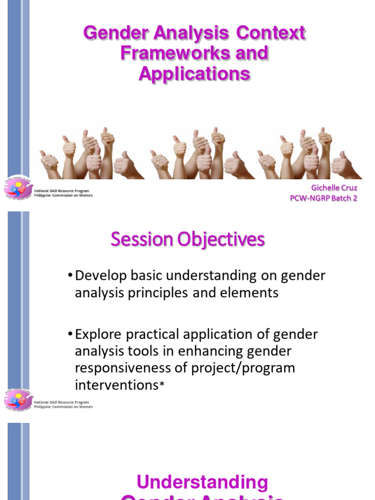 2020 GAD Webinar 3 - Gender Analysis | PDF | Gender | Gender Studies