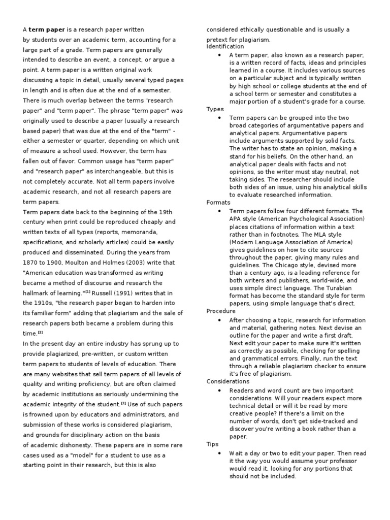 Understanding Term Papers: A Guide | PDF | Career & Growth | Foreign ...