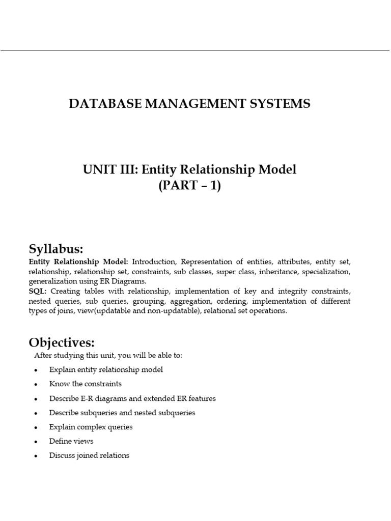 Entity Relationship Model Overview | PDF | Relational Database ...