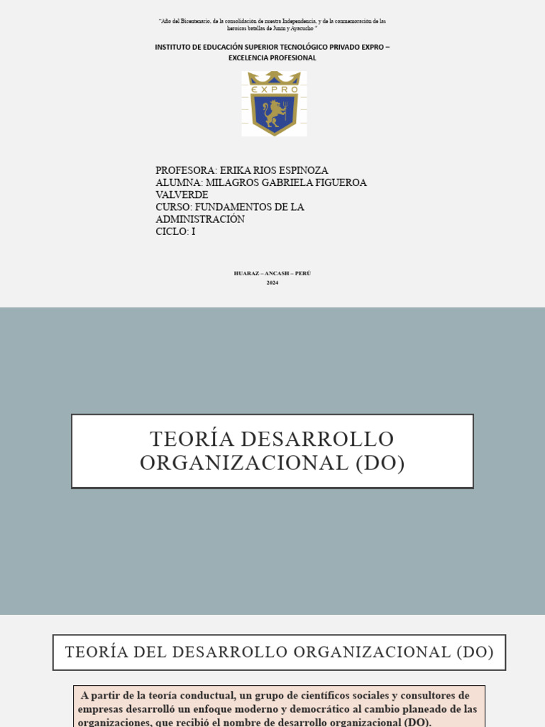Teoría Del Desarrollo Organizacional Pdf Comportamiento Sicología