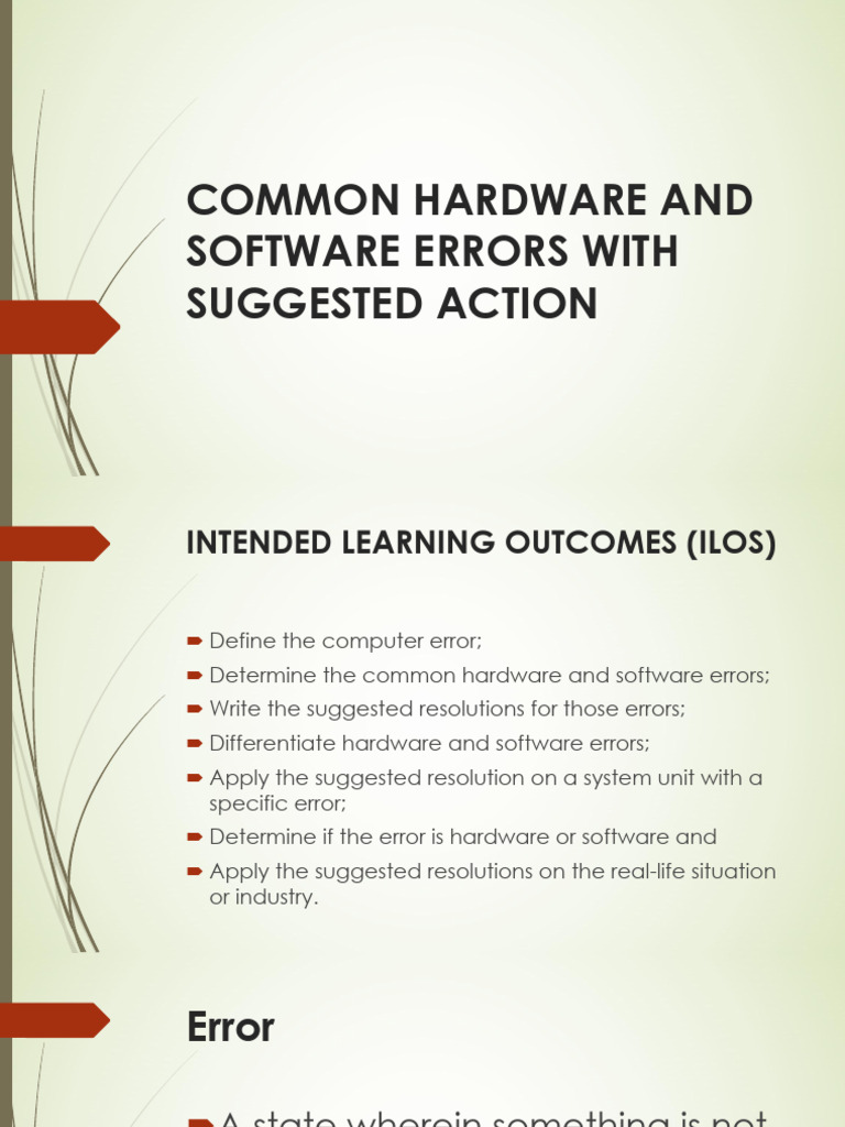 Chapter14 CommonHardwareErrorAndSoftware | PDF | Computer Virus | Malware
