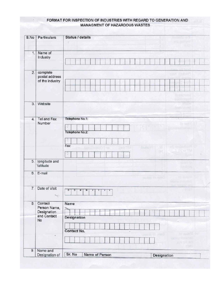 Inspection Format - Hazardous Waste Management Units - Facilities | PDF