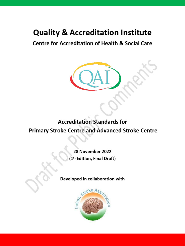 Accreditation standards for stroke care final draft for public