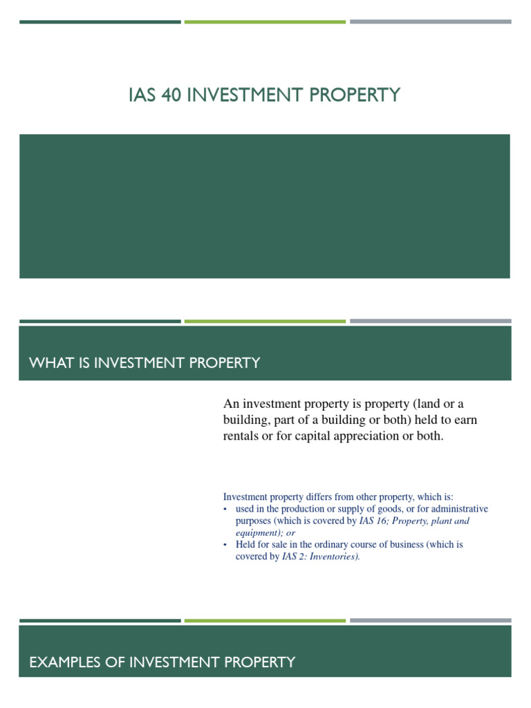 IAS 40 Investment Property PDF International Financial Reporting