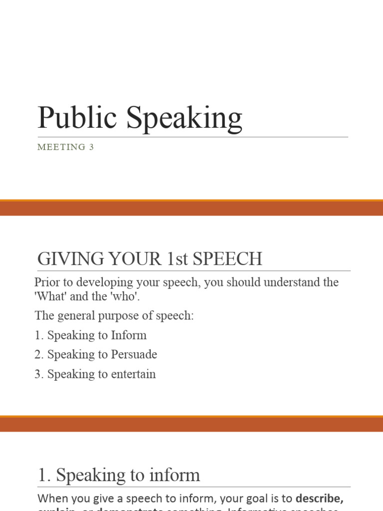Understanding Speech Purposes | PDF | Public Speaking | Persuasion