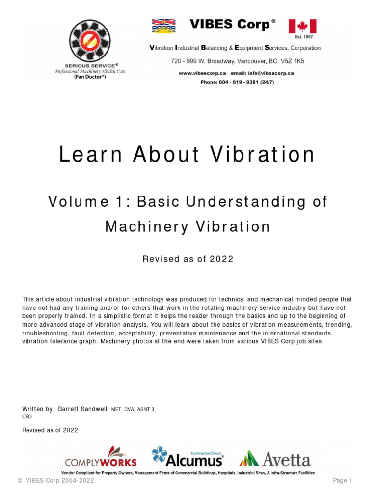 Basic Understanding of Machinery Vibration | PDF | Bearing (Mechanical ...