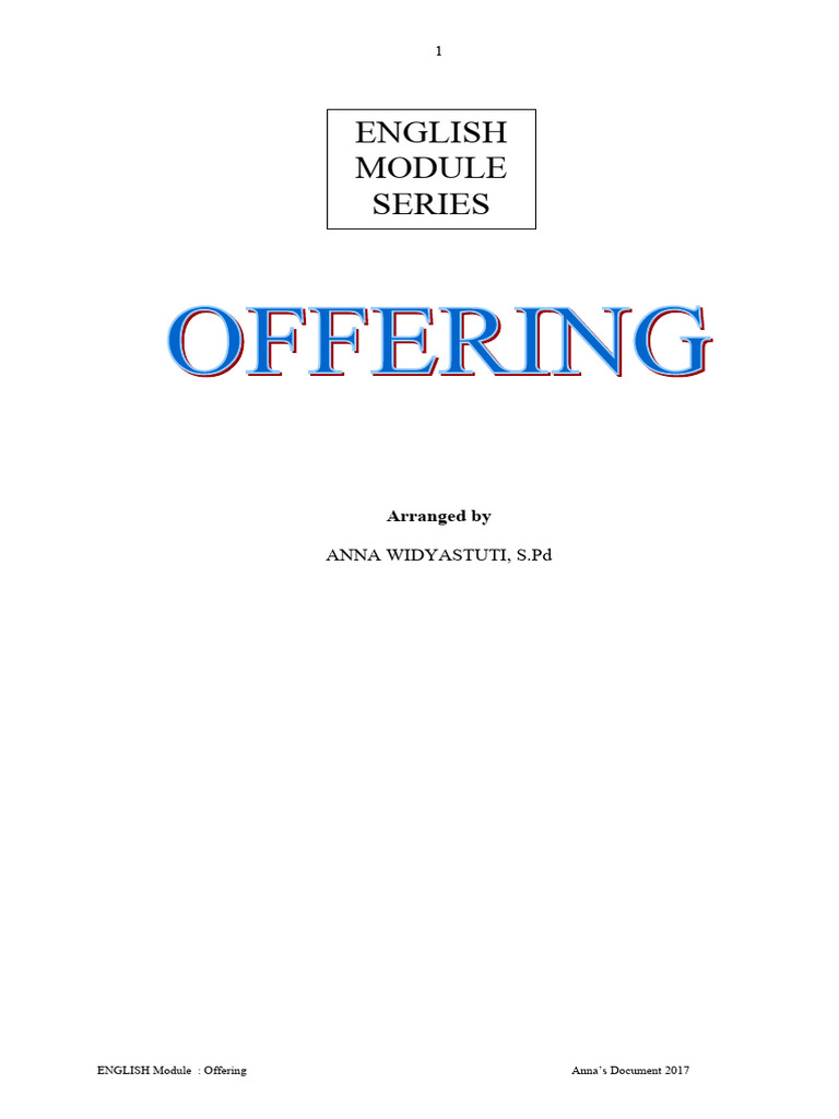 English Module: Offering Skills Guide | PDF | Adverb | Curriculum
