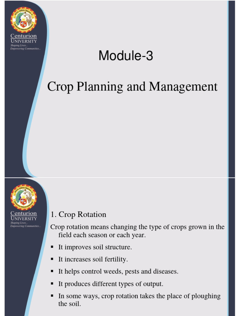 Sustainable Crop Management | PDF | Agriculture | Crop Rotation