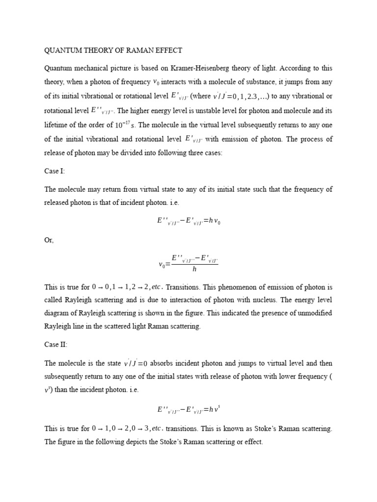 Lecture 41 & 42 | PDF | Raman Spectroscopy | Photon