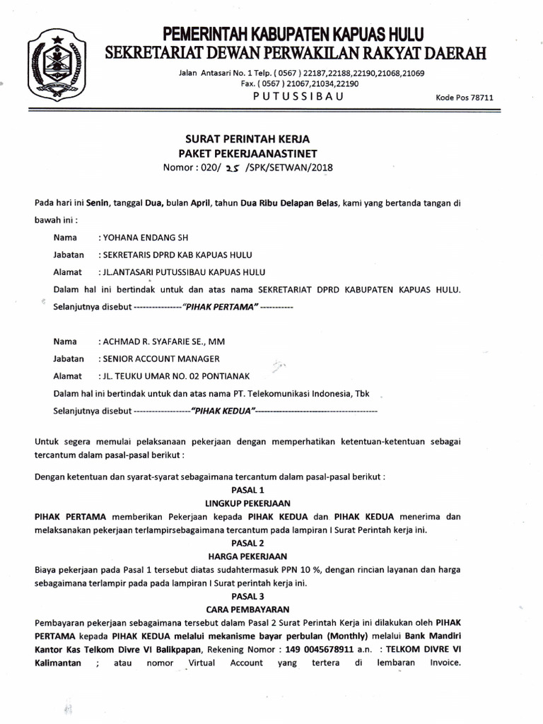 SPK Astinet 4 MBPS Umum PDF