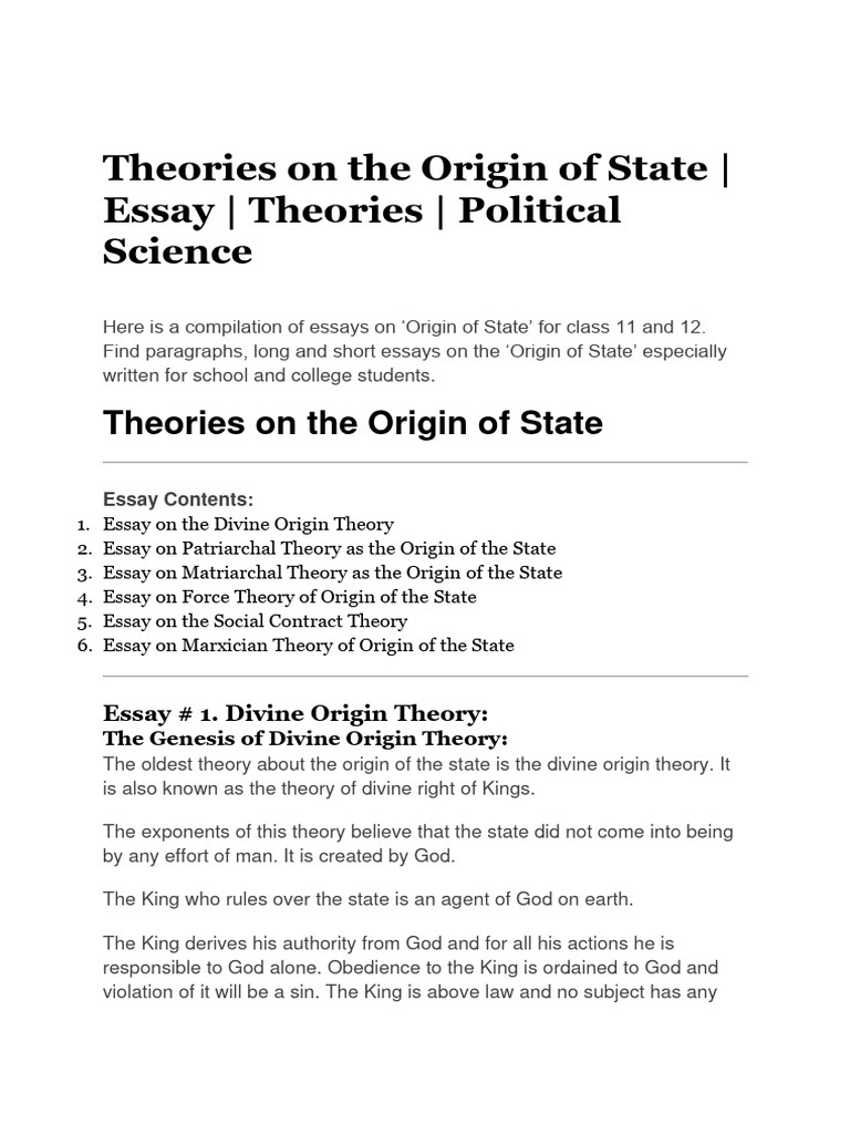 Divine Theory University of Pol Science | PDF | Social Contract ...
