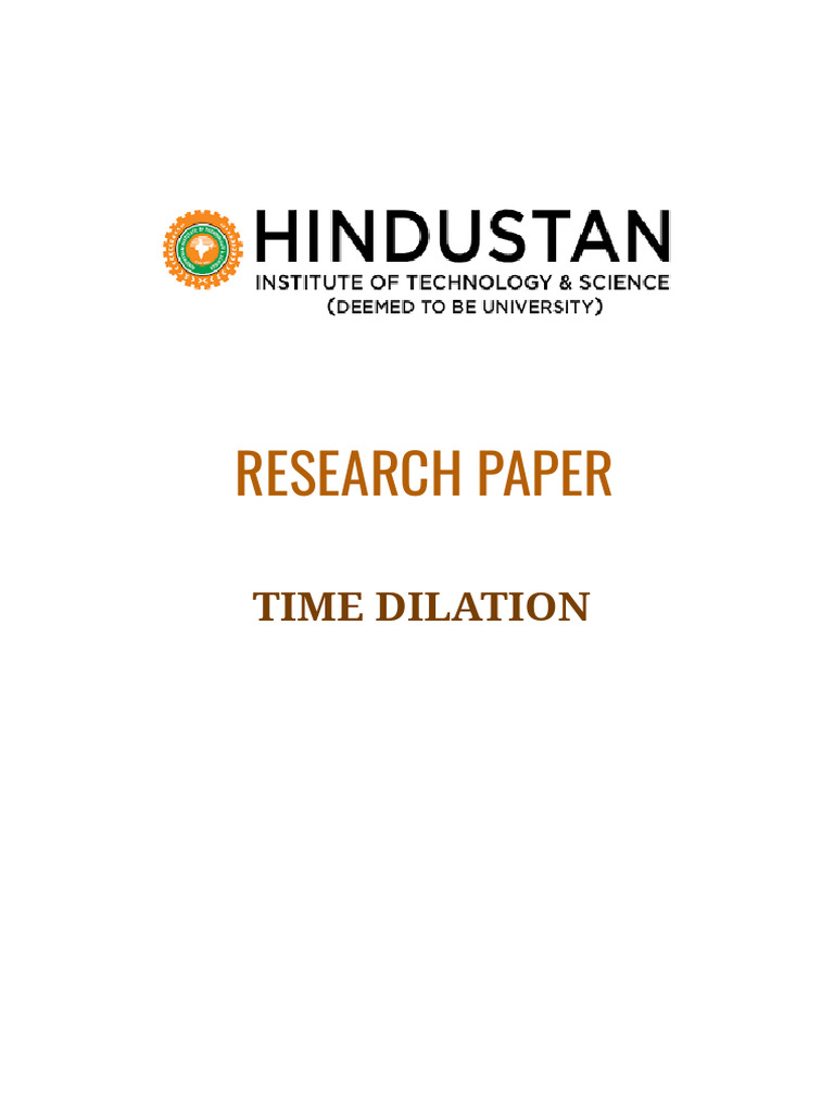 Research Paper - Time Dilation - 2 | PDF | Theory Of Relativity | Gravity