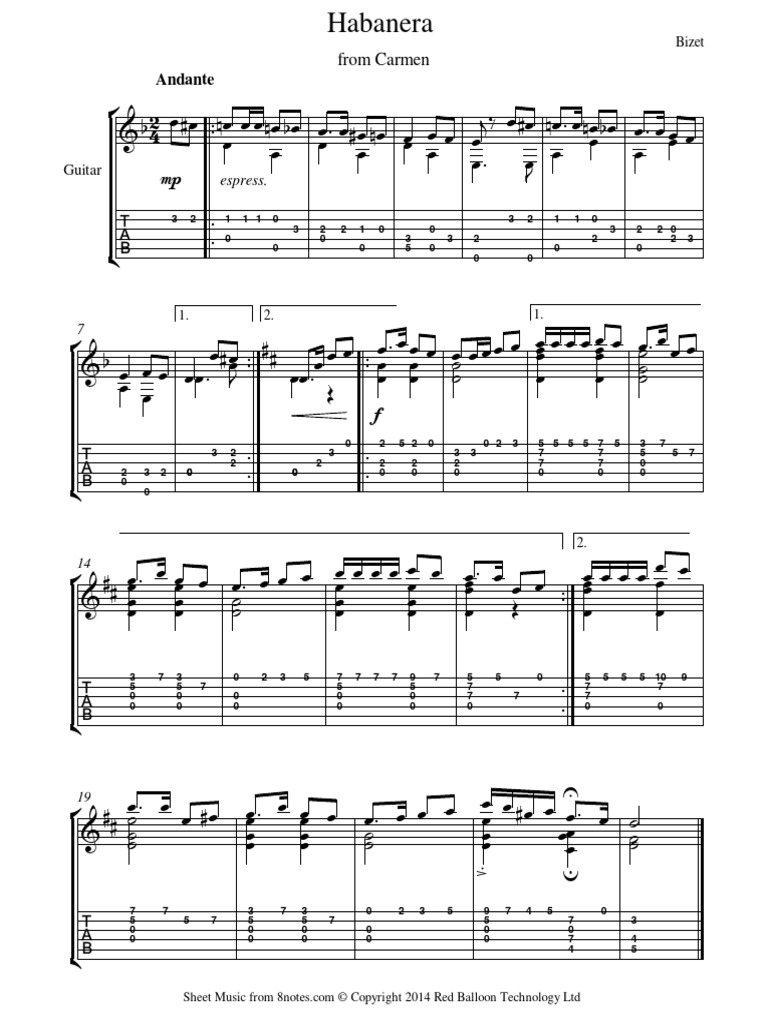 Habanera Carmen Guit Pdf Carmen