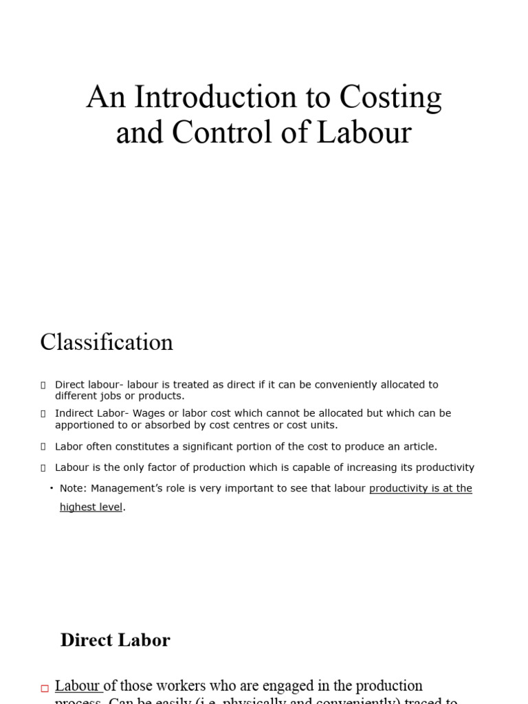 Costing and control of labourapril pdf labour economics piece work