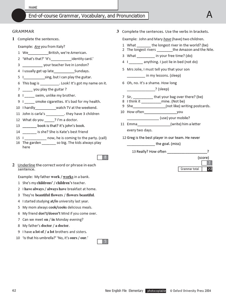 Pre A2 End Of Course Test Pdf Arctic Antarctica