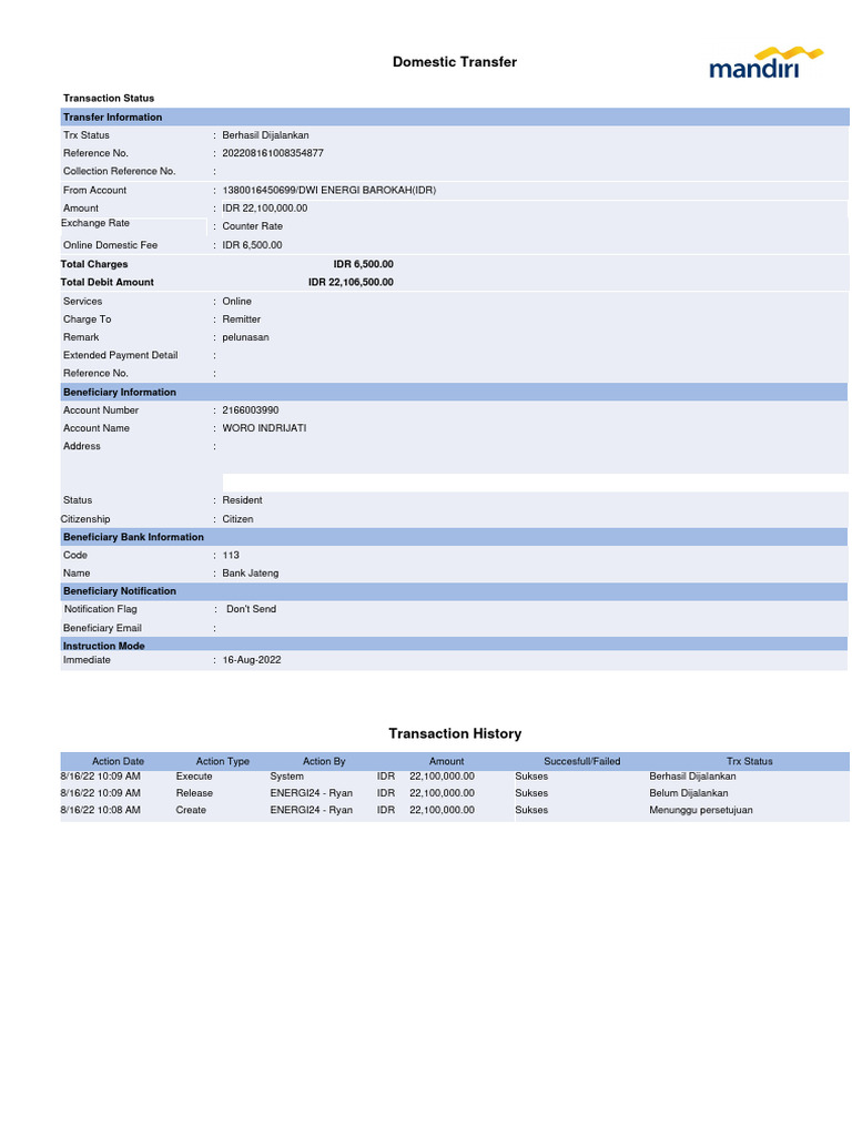 Financial Transaction Summary | PDF | Finance & Money Management