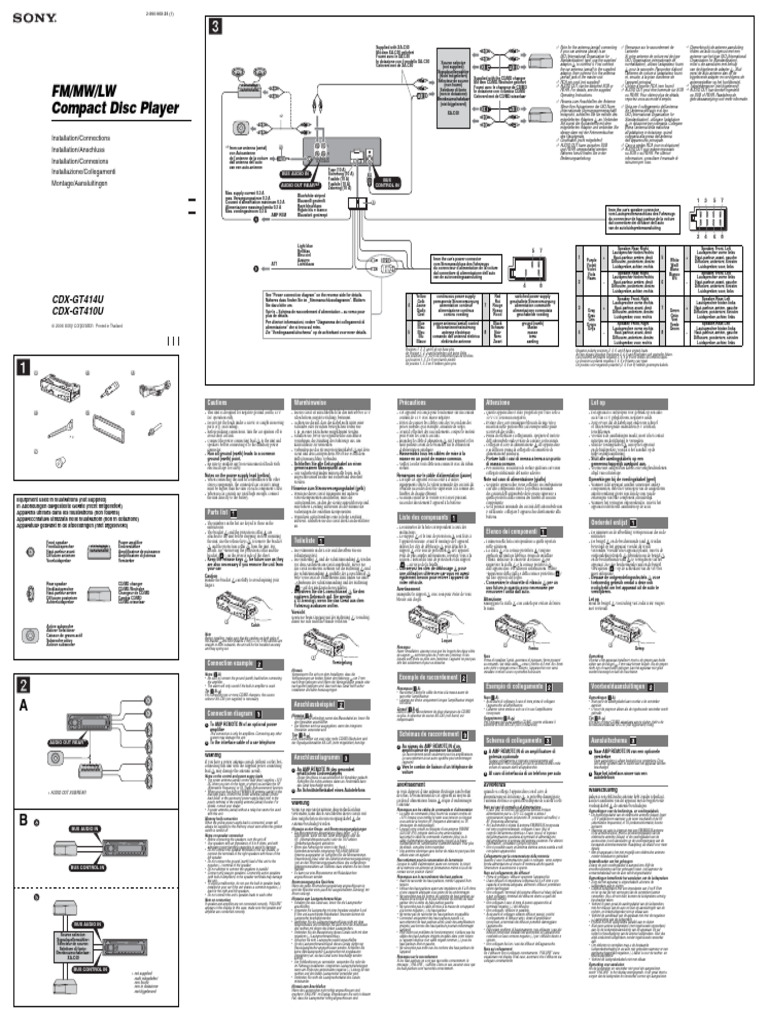 Sony CDX-GT414U - Installation | PDF | Information And Communications ...