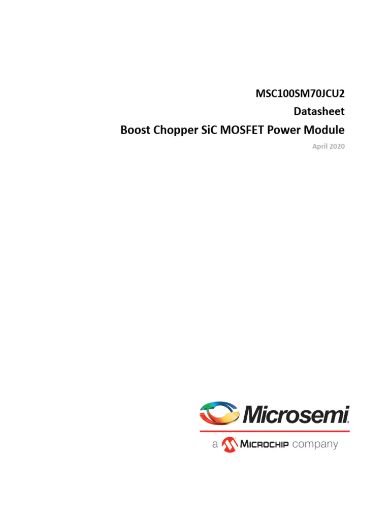 Microsemi MSC100SM70JCU2 Boost Chopper SiC MOSFET Power Module ...