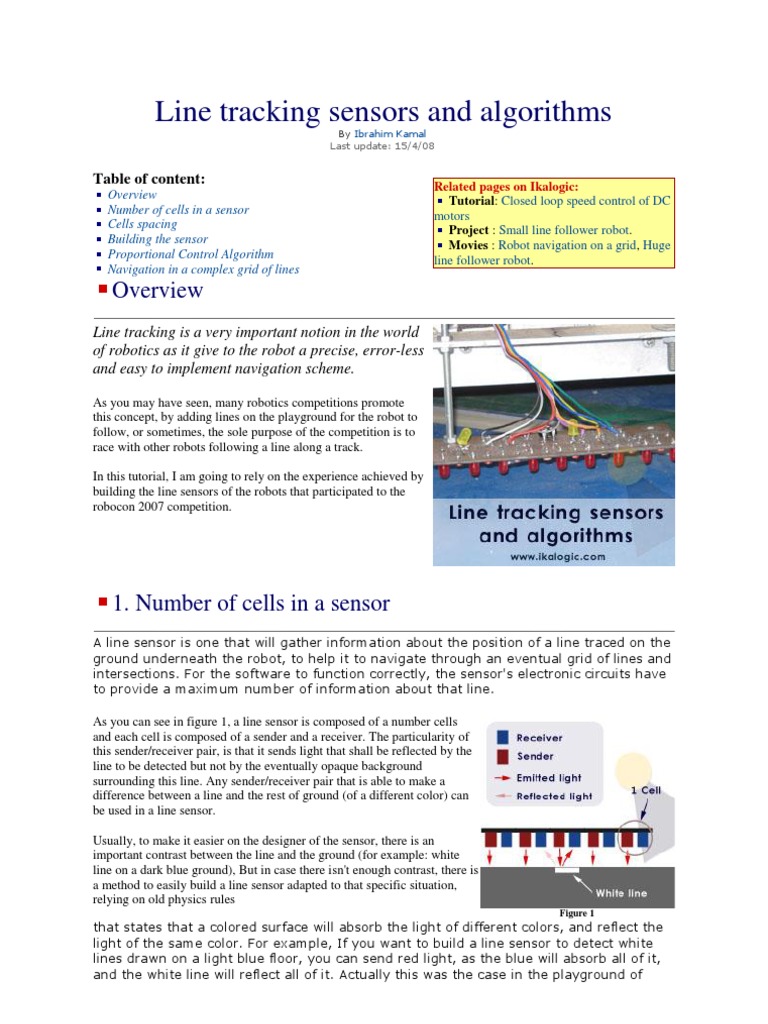 Line Tracking Sensors and Algorithms | PDF | Robot | Robotics