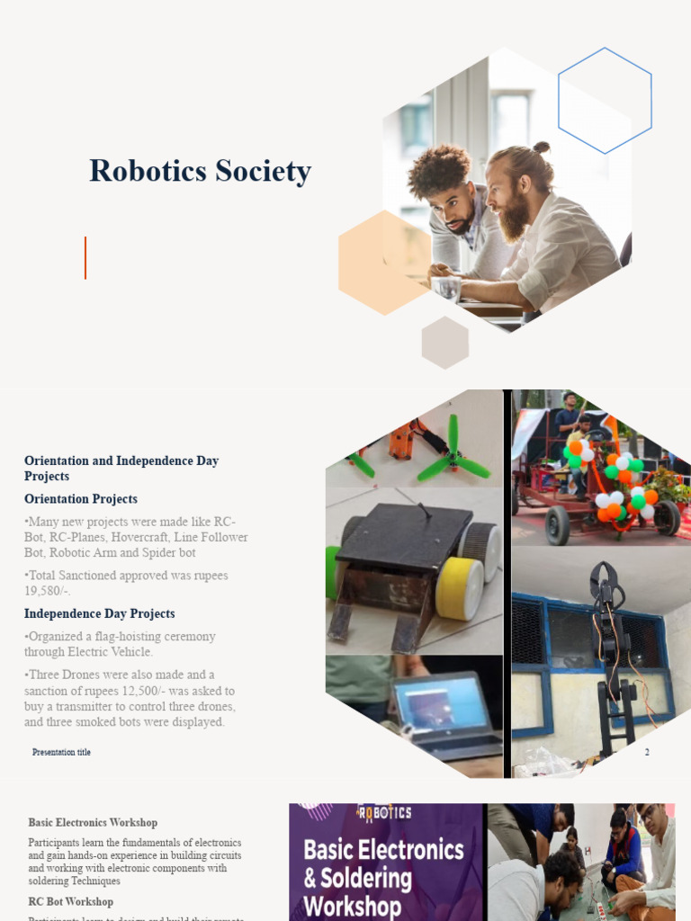 Robotics Society Projects and Events Summary | PDF | Computer Aided ...