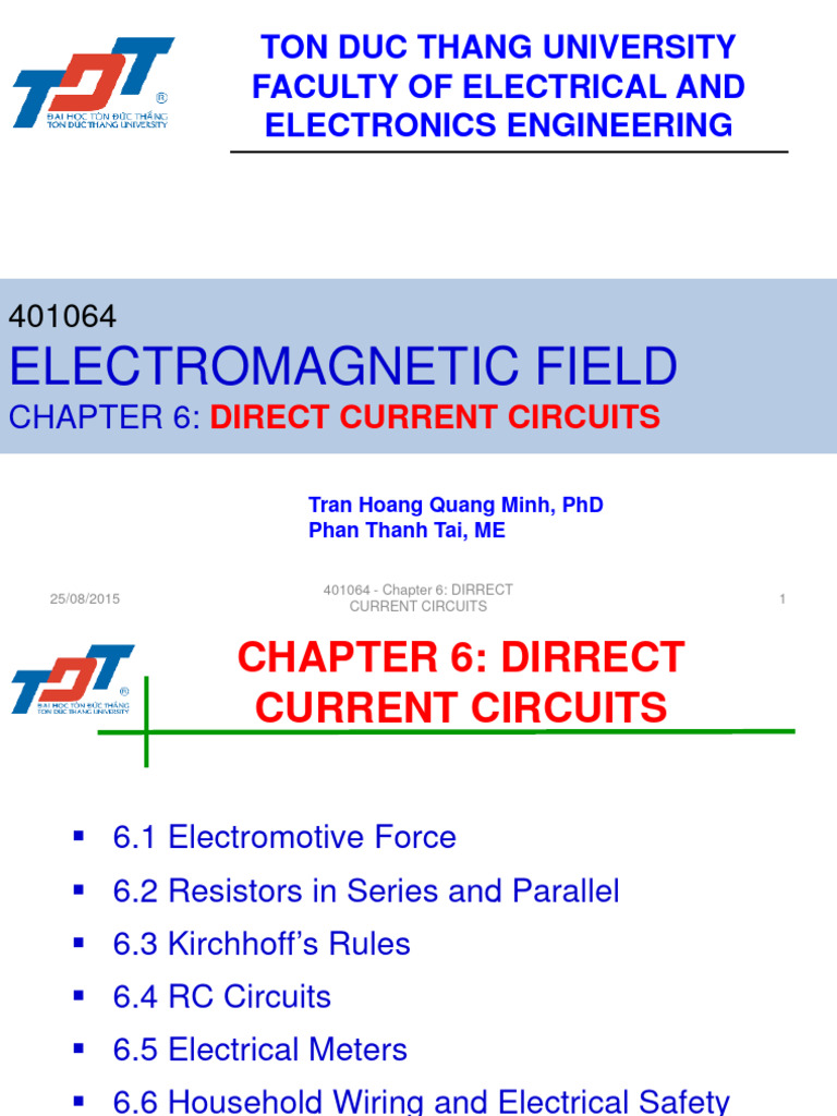 Direct Current Circuits Overview | PDF | Series And Parallel Circuits ...
